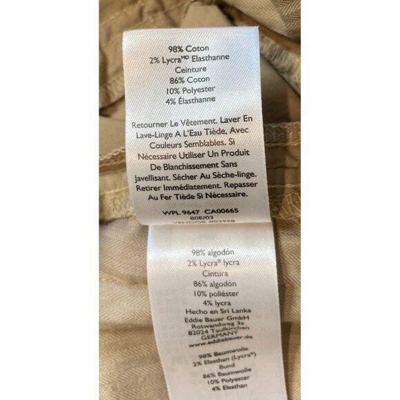 Eddie Bauer Womens Size 2 Tan Brown Lightweight Cuffed Straight Chino Pants - Picture 10 of 11